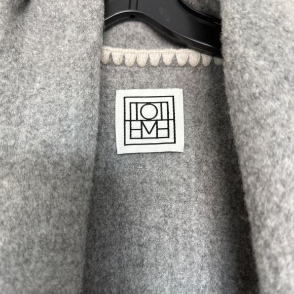 Embroidered scarf jacket light grey mélange - Picture 3 of 12